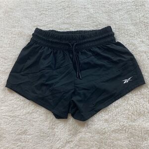 Reebok Womens Black Athletic Shorts XS Running Gym Training Drawstrings